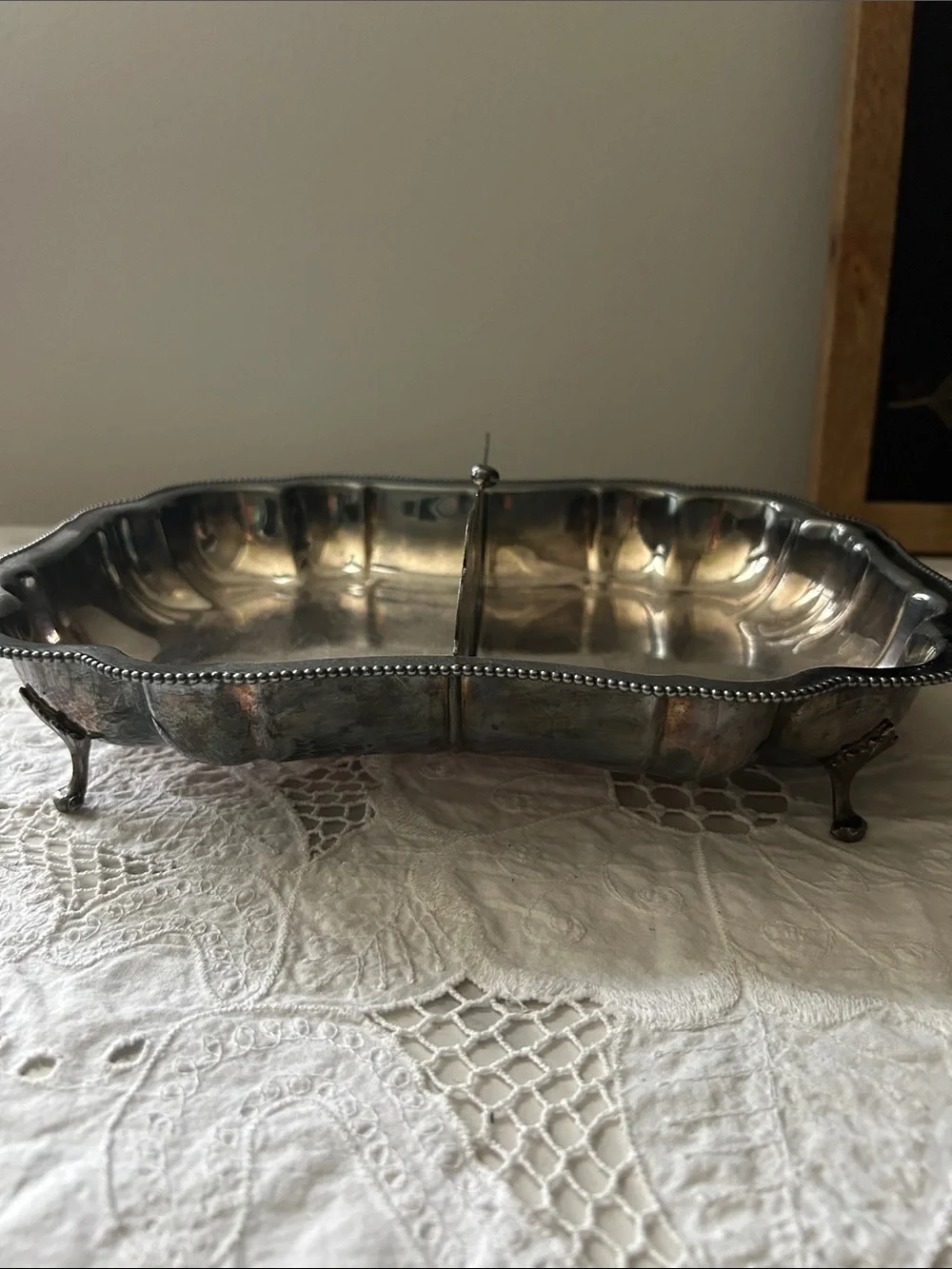 Vintage Silver-plated Divided Serving Tray